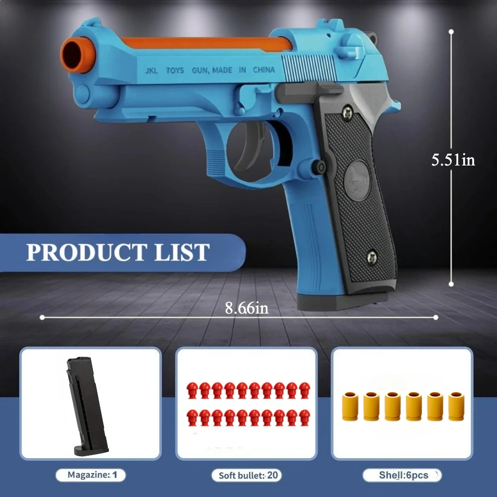 2011/M92 Tactische Shell Ejceting Speelgoedpistool Continu Afvuren EVA Zachte Kogel Outdoor CS Schieten Pistool Kinderen Verjaardagscadeau