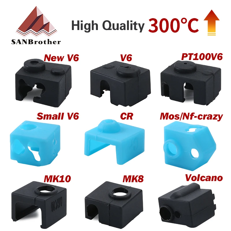 

3D Printer V6 volcano Protective Silicone Sock Insulation Cover Case for Heater Block MK8 / MK10 /CR/NF Silicone sleeve Hot End