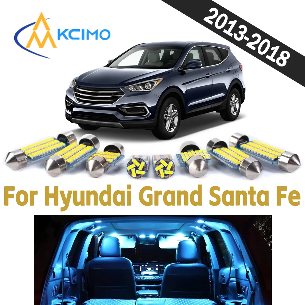 

Auto Interior LED Light Kit For Hyundai Grand Santa Fe 2013-2018 CANBUS Bright Wear Resistant Vehicle Indoor Lighting Bulbs