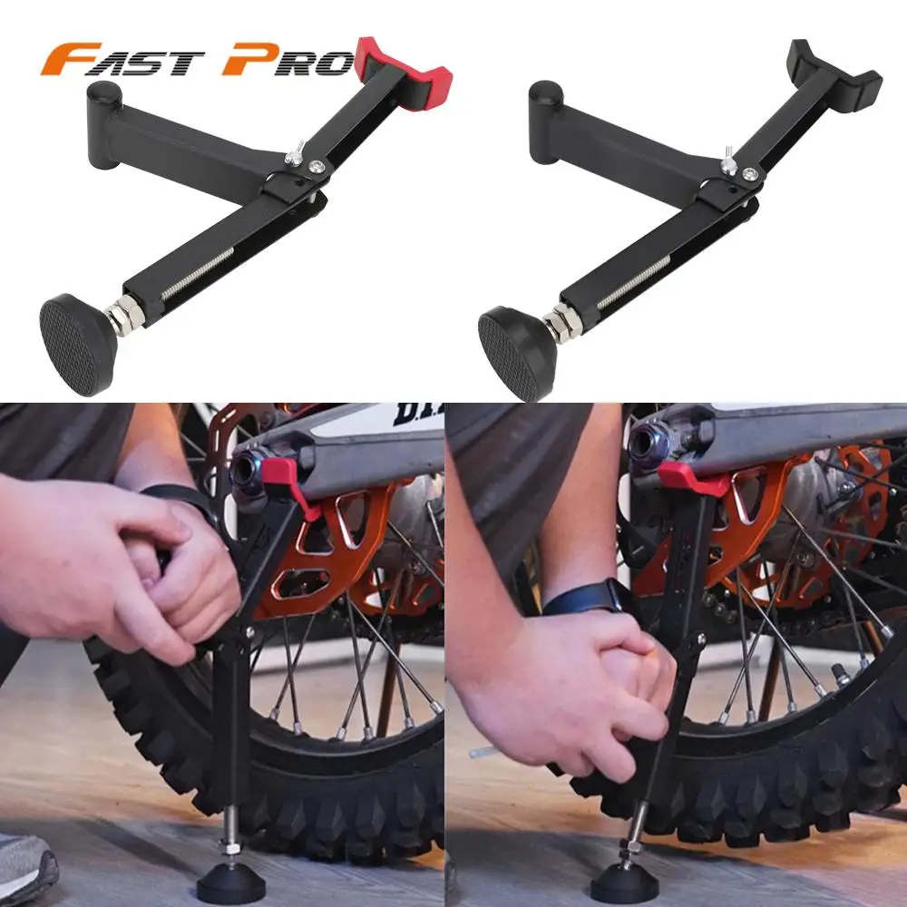 Motorcycles Wheel Stand Portable Single Sided Kick Paddock Stand Front Rear Support Foldable Tire Repairing Tool Lift Universal