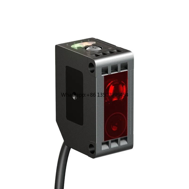 

Square Laser Diffuse Photoelectric Sensor 40-2000mm Adjustable Distance IP65 12-24V DC with LED Indicator