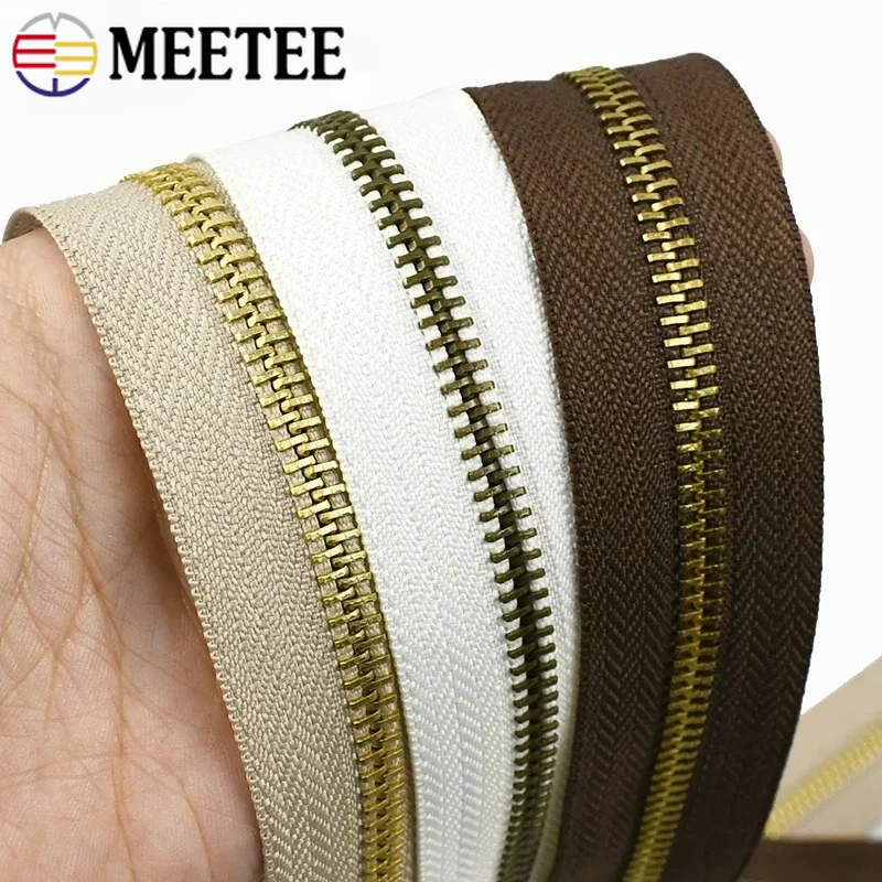 

1-10Meters 5# Sewing Metal Zipper Tape for Bag Clothes Decorative Zippers Replacement DIY Luggage Zips Repair Tent Ziper Roll