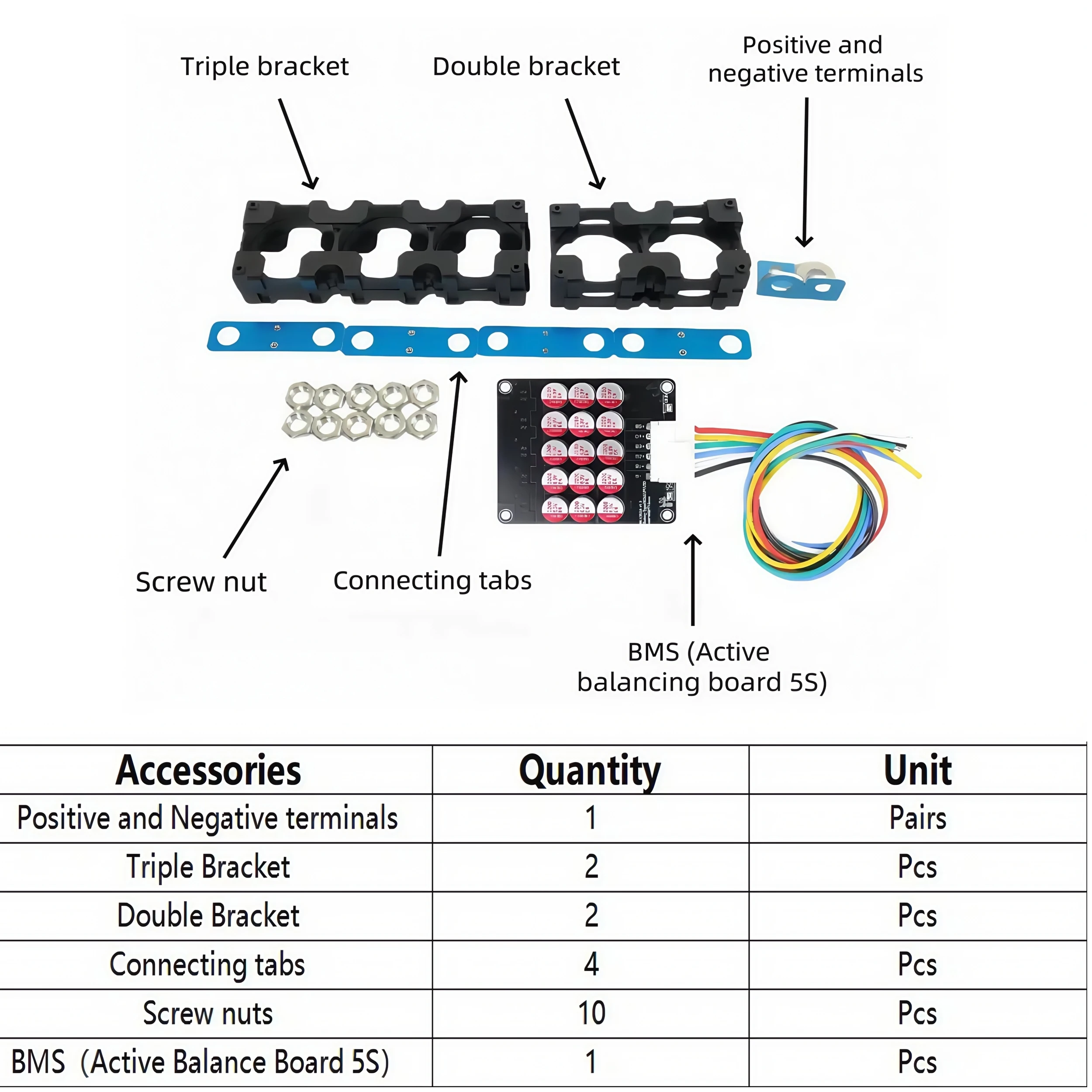Generl Assembly Accessories for 15V Supercapacitor Module Plastic Bracket Connection Tab Screw Etc. For 15V Module 3V 3000F