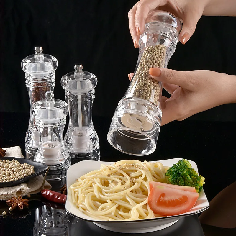 Acrylic Salt And Pepper Grinder Manual Pepper Mill Multi-purpose Grain Mills Seasoning Spice Grinder Kitchen Tools