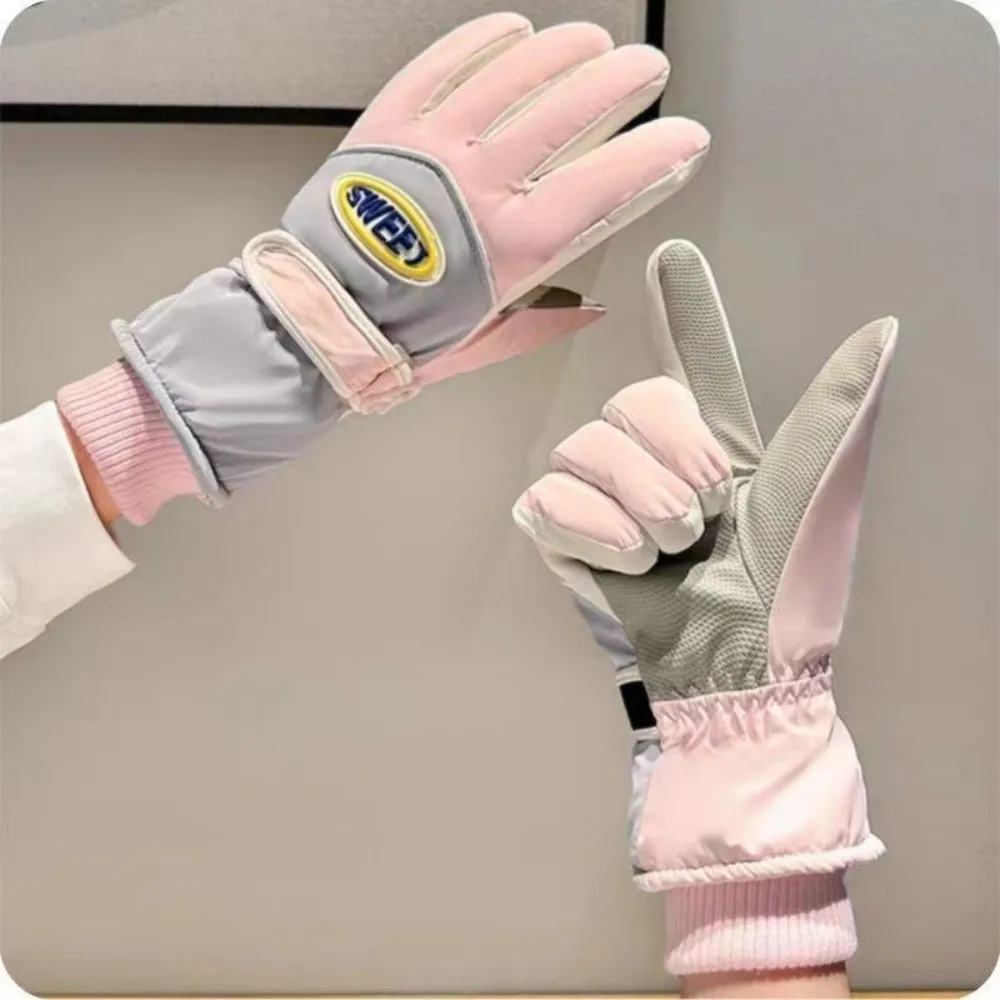 1 Pair Durable Full Finger Snowboard Gloves Waterproof Lining Skiing Gloves Soft Warm Keep Driving Gloves Outdoor Activities