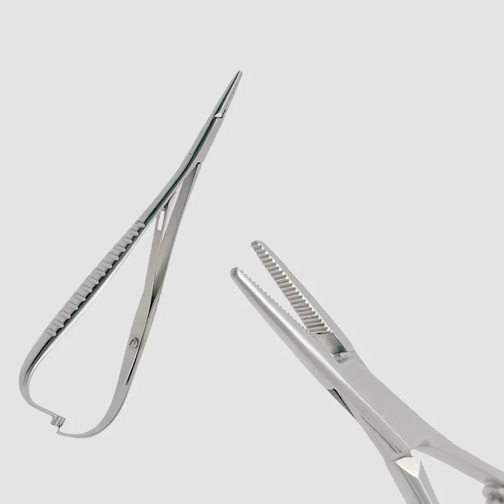 Orthodontic Tool Kit with Elastic Tie Holder Mathieu Pliers and Fine Beak Hemostatic Forceps for Braces Professional Use