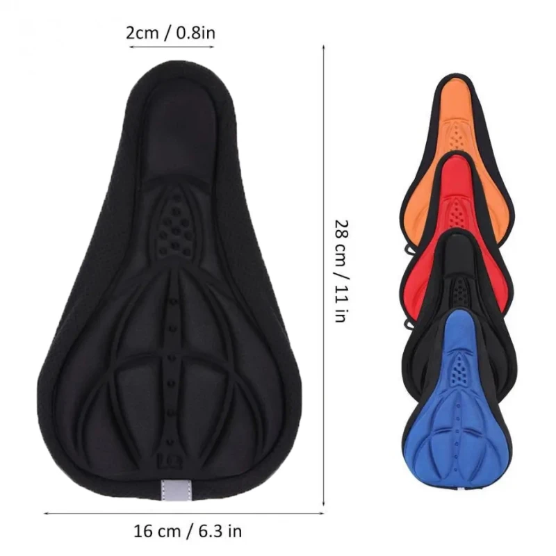 1PC Mountain Bike 3D Saddle Cover Breathable Super Soft Bicycle Seat Cushion Silicone Sponge Gel Bike Seat Bicycle Accessories