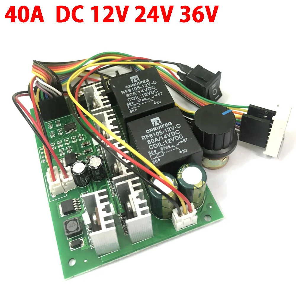 

1pcs DC 12V 24V 36V PWM DC Motor Speed Controller Driver 40A Potentiometer Linear Speed Regulator Governor With digital display