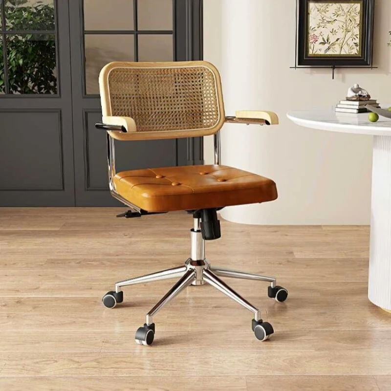 Accent Swivel Office Chair Vanity Ergonomic Designer Lazy Office Chair Computer Rolling Study Silla De Oficina Home Furniture