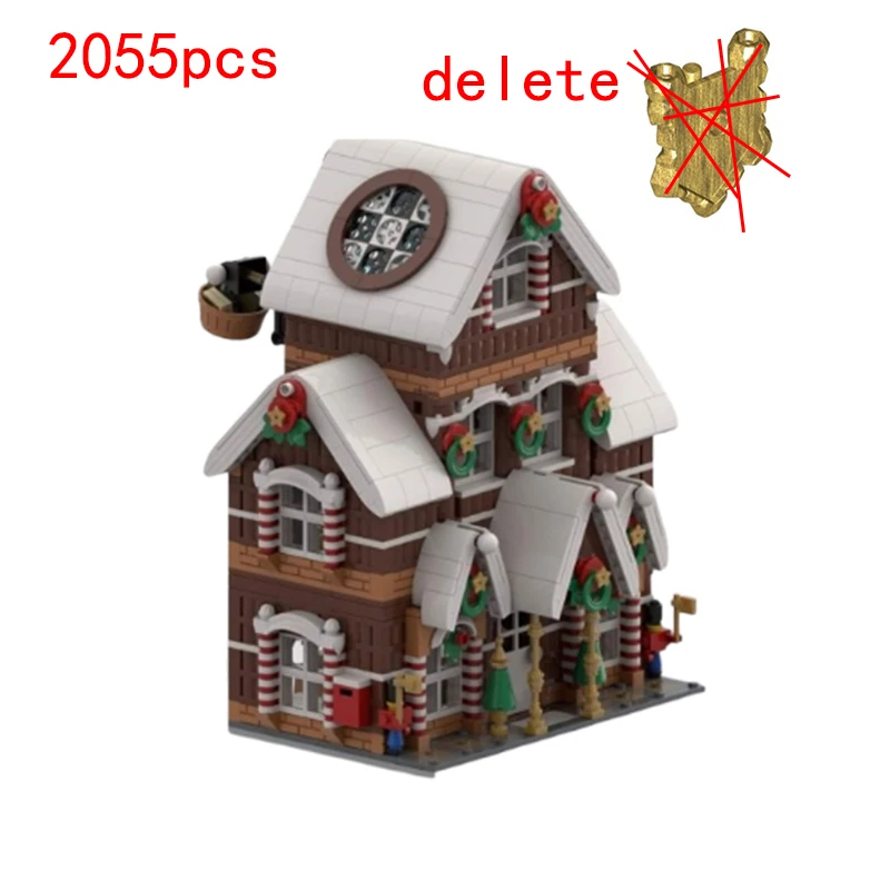 Spot MOC small particle Christmas house winter construction series assembly puzzle toy model ornaments