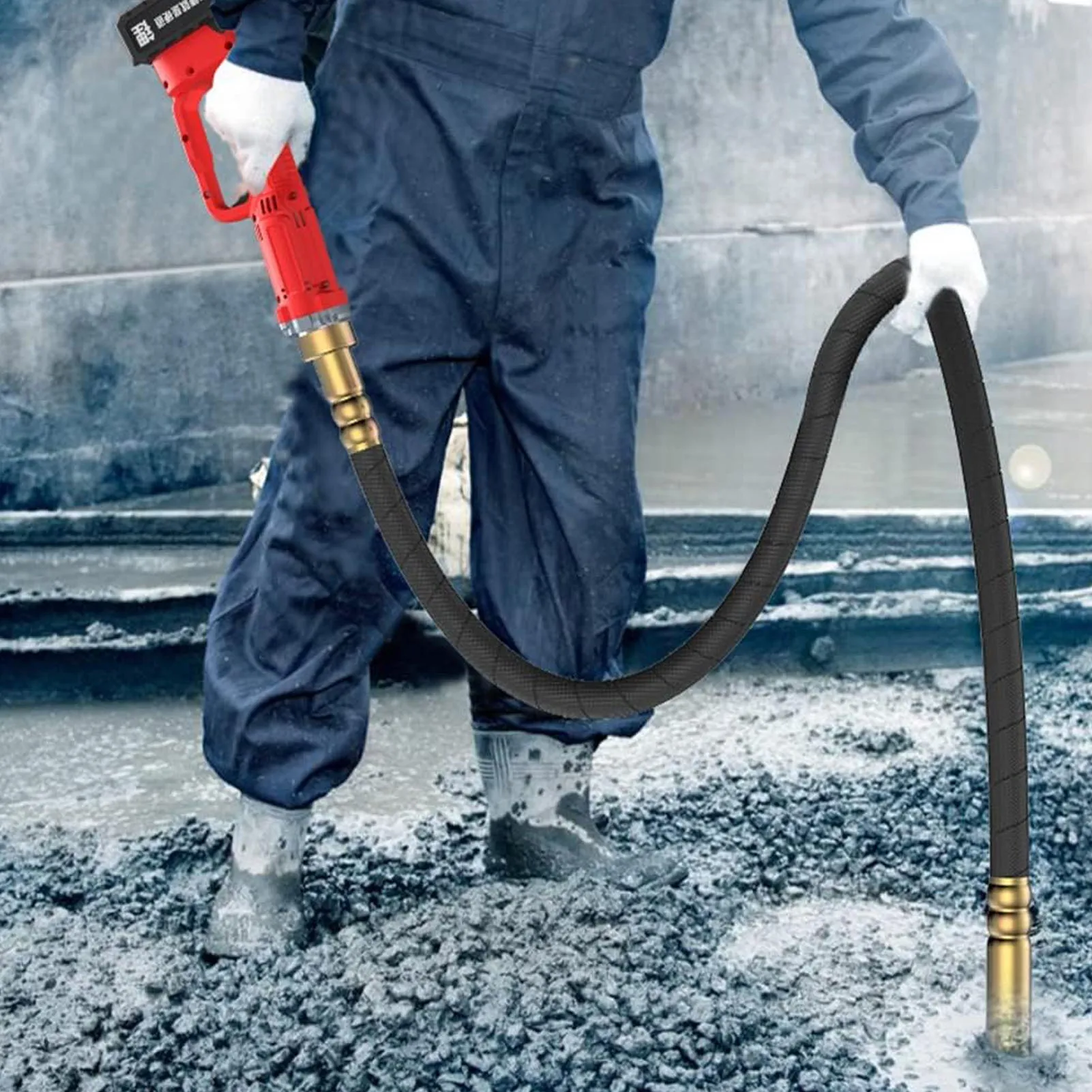 Concrete Air Bubbles Remover Cordless Concrete Vibrator 2500mAh Lithium Battery Powered Handheld Concrete Air Bubbles Remover