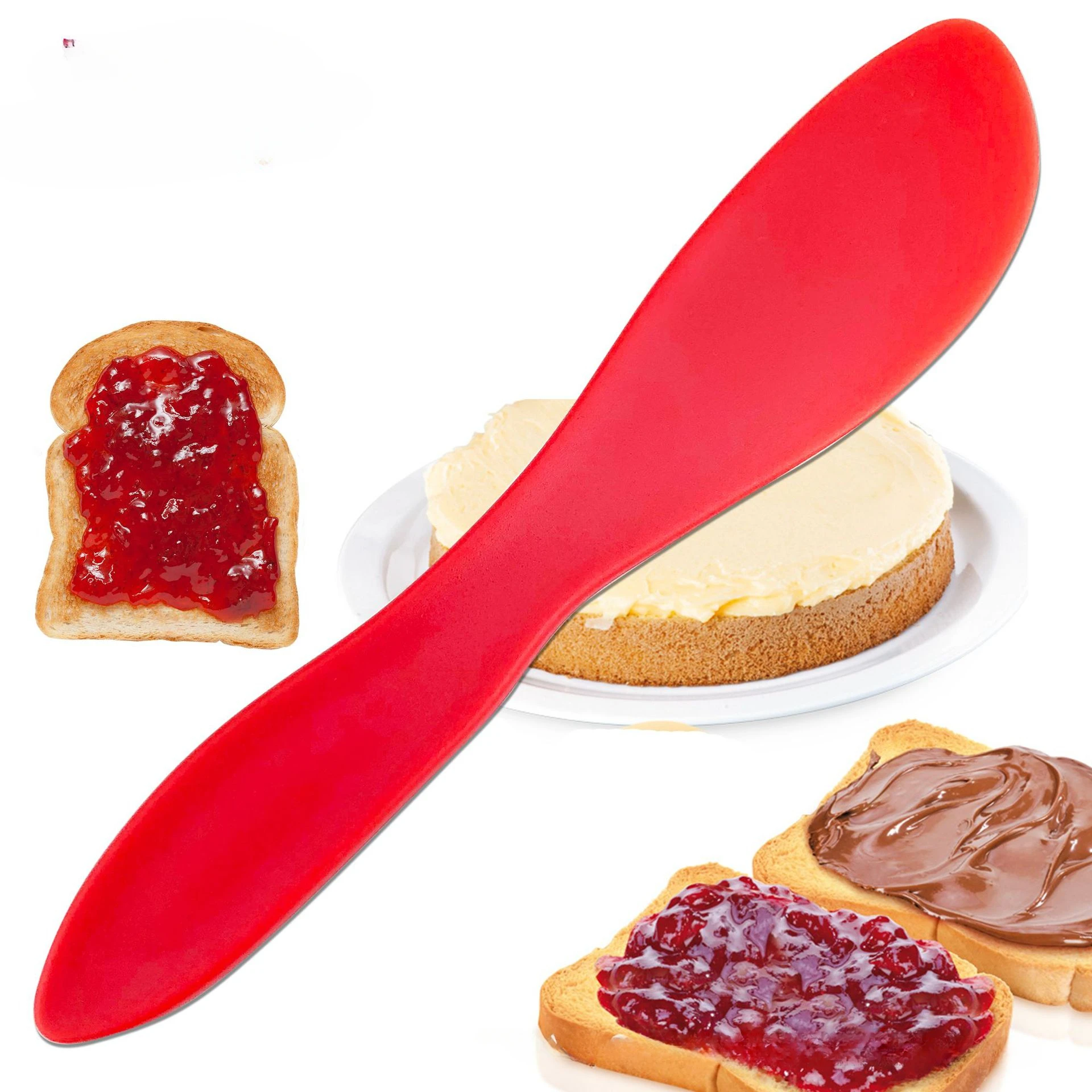 Silicone Cream Baking Spatula Cutter Heat-resistant Non-stick Butter Scraper Mini Utensils for Mixing Jam Cake Kitchen Tools