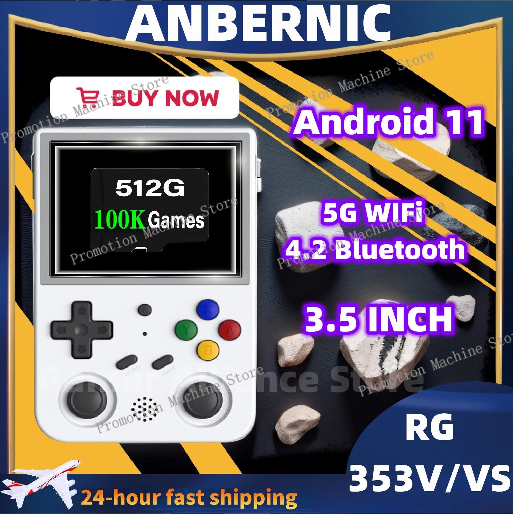 RG353V /353VS Handheld Game Consolas 3.5 INCH T618 Android 11 Linux OS RK3566 Built-in 20 Simulator  PSP Birthday Gift