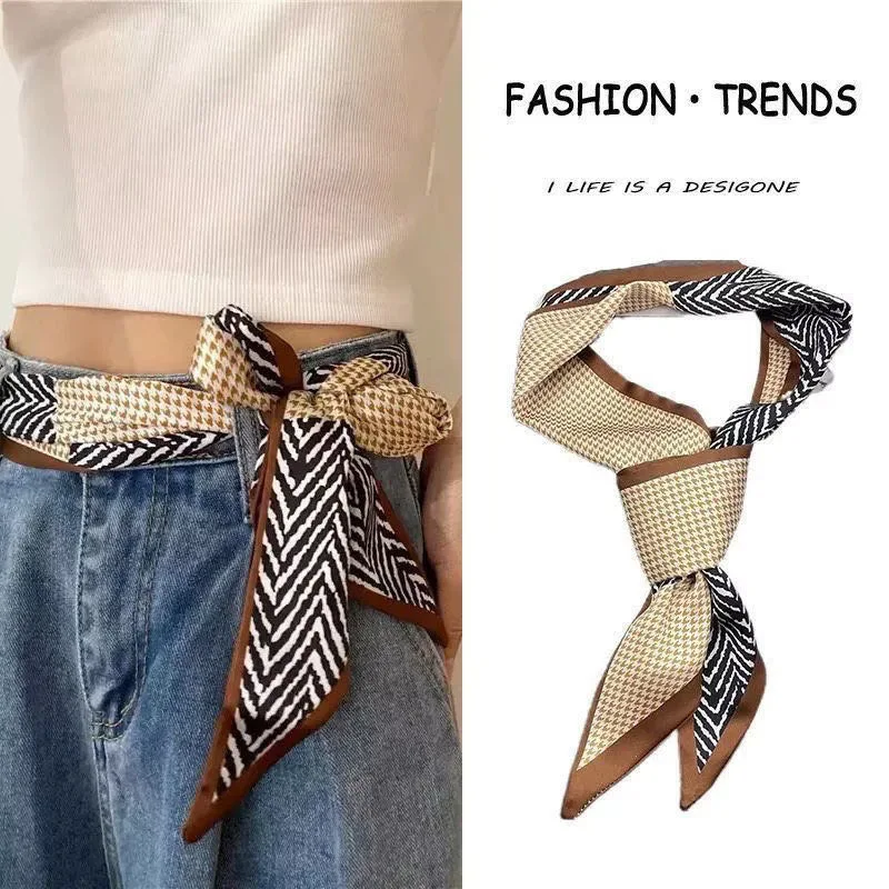 "وشاح طويل رقيق مع حزام - شريط شعر نسائي متعدد الاستخدامات، إكسسوار شعر فاخر وشريط للرقبة" #2