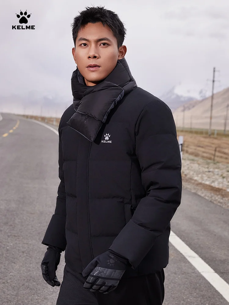 Kelme Cotton Jacket Men's 2024 Winter Stand Collar Warm Bread Jacket Women's Short Cotton Jacket Outdoor Windproof Jacket