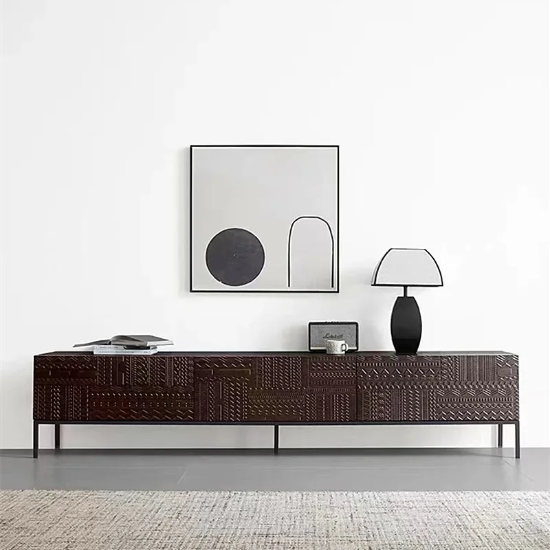 Practical Stylish Industrial Walnut Tv Cabinet Adjustable Contemporary Fashionable Modern Tv Cabinet Mueble Sala Media Furniture