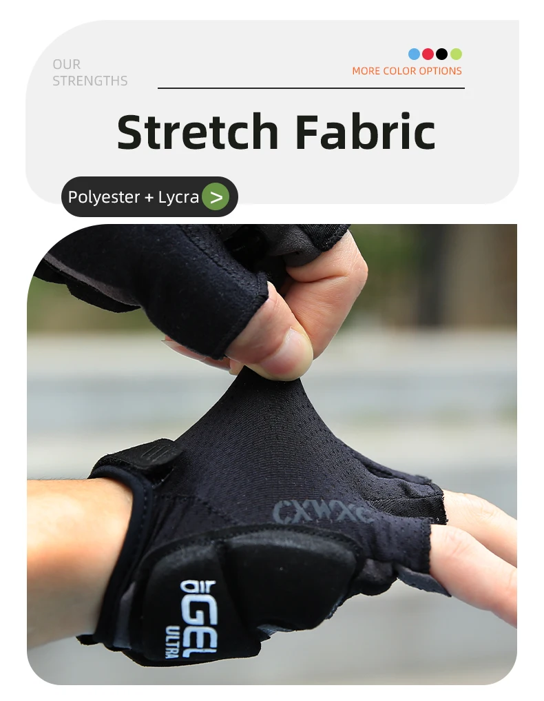 Fahrradhandschuhe mit halben Fingern, stoßfest, mit dickem GEL-Silikon, atmungsaktiv, rutschfest, für MTB, Rennrad, Radfahren, Schnellverschluss-Handschuhe – Detail 10
