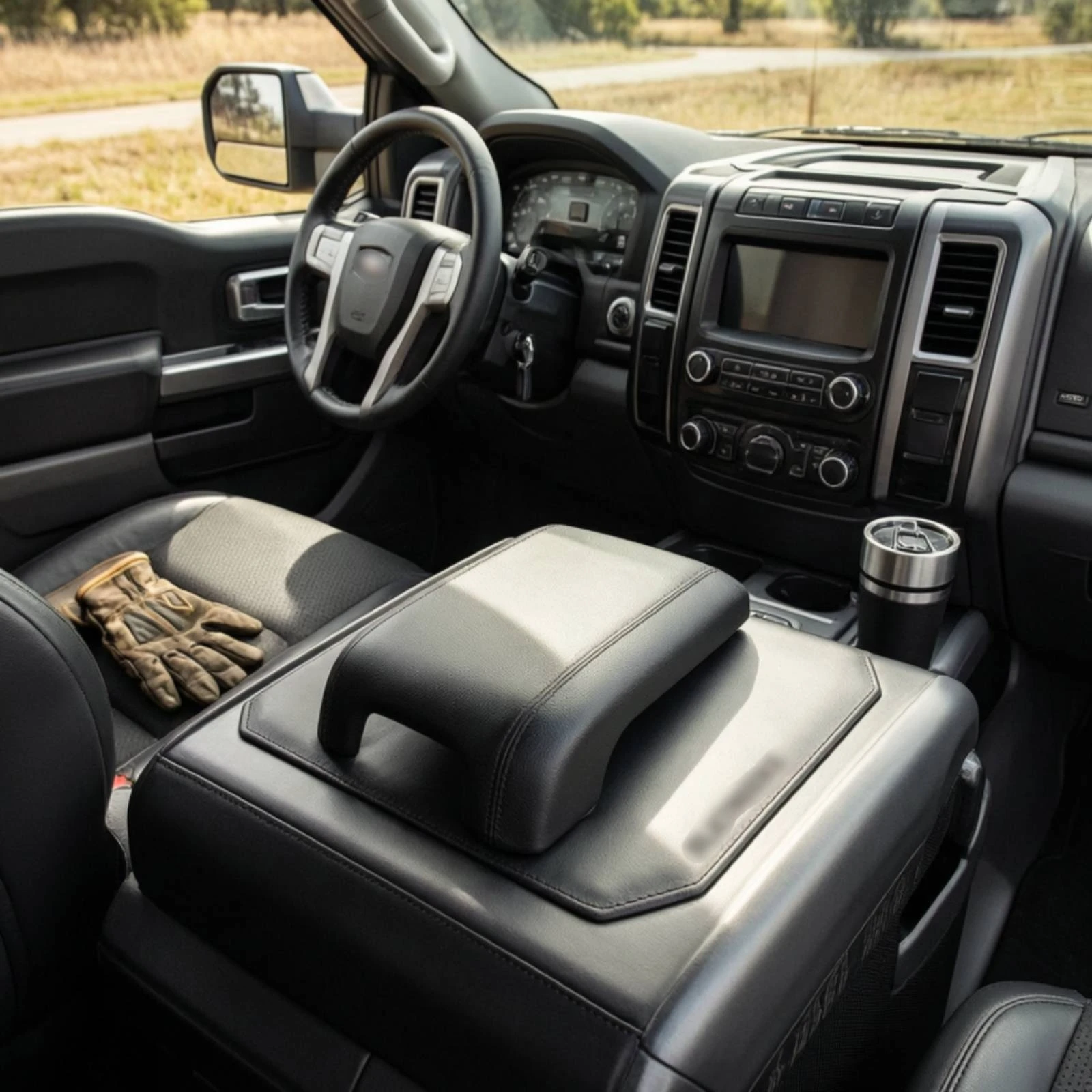 Center Console Lid Cover Long-Lasting Center Console Armrest Cover Truck Armrest Lid Waterproof Auto Part Non-Destructive