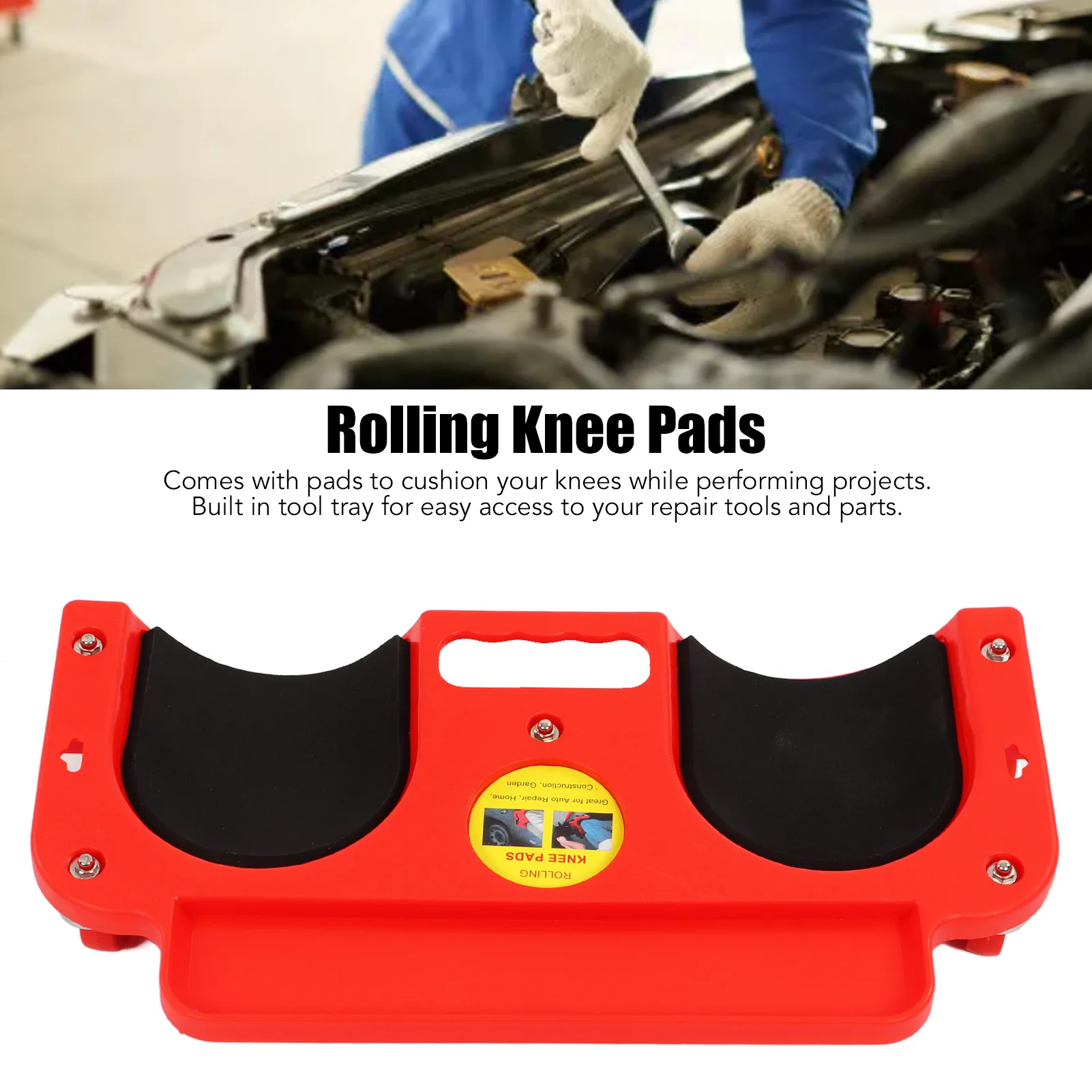 

Rolling Wheeled Knee Pads High Impact Frame Multifunctional Easy Access Rolling Knee Dolly for Painting Flooring Car Repairing