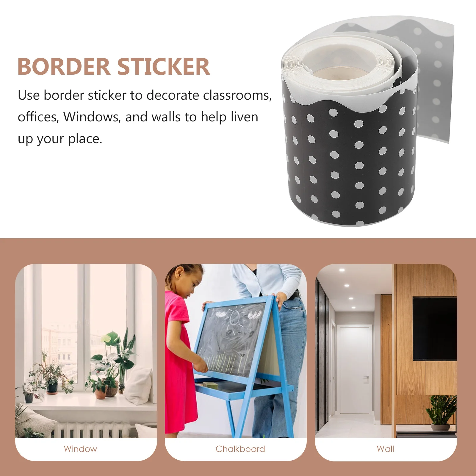 

1-рулонная волнистая наклейка в горошек, рамка для доски объявлений премиум-класса, отделка для украшения стен в классе, украшения для классной комнаты