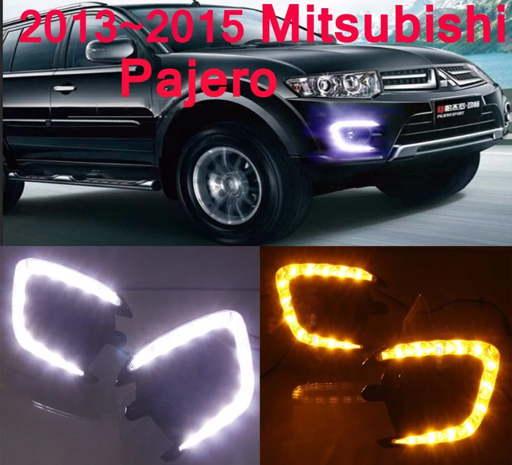 

car bumper headlight for Mitsubishi Pajero daytime light 2013~2015y motor car accessories LED auto headlamp Montero fog light