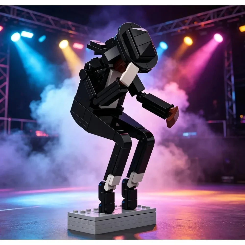 CLassic MOC-171081 45° Forward Lean Dance Pose MOC Building Blocks, Classic Pop King Collectible Brick Figure Model Toys Ideas