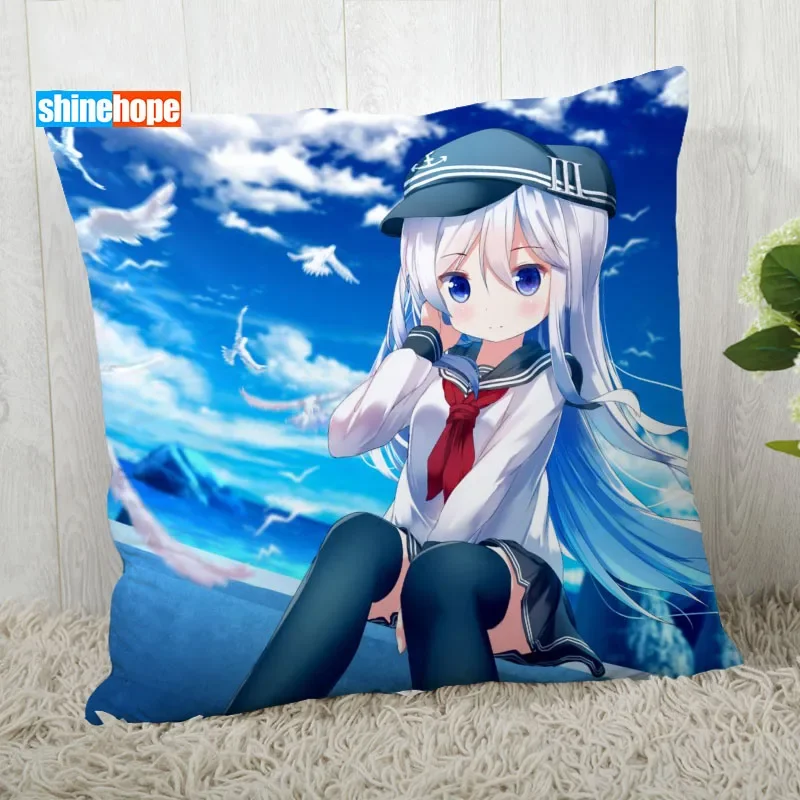 Hibiki (Kancolle) Pillow Cover Customize Anime Pillowcase Modern Home Decorative Pillow Case For Living Room 45X45cm,40X40cm