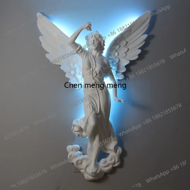 Angel shape LED luminous wall decoration bar club entrance clock in the background wall creative soft decoration