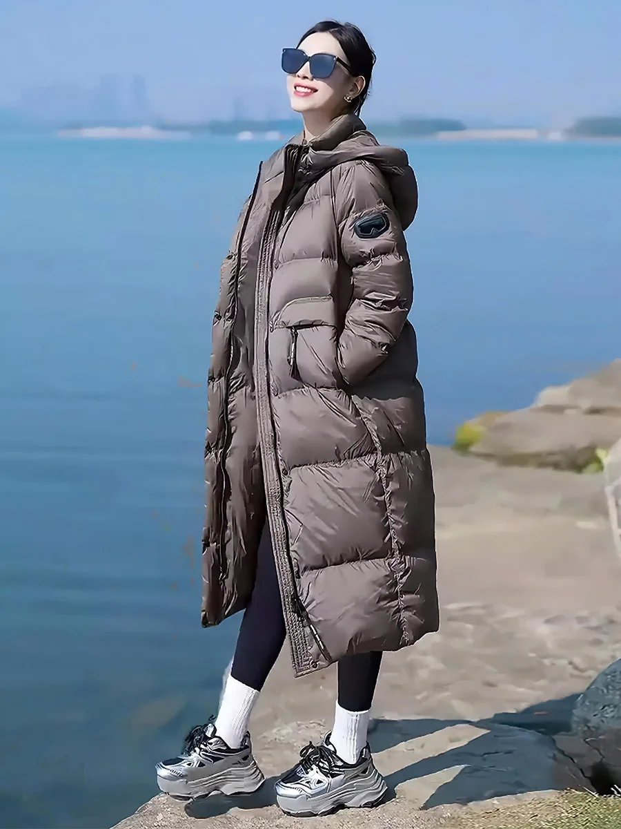 Faionable Casual High-End Bianco Du down Puffer Jaet Colletto lungo con cappuccio da donna Capispalla invernale di lusso Sle