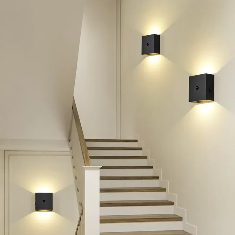 Rechargeable Magnetic LED Stair Light with Motion Sensor Indoor Wall Lamp Convenient Night Lighting for Home Corridor Cabinet