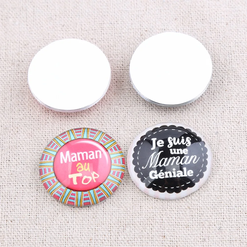 Onwear-mamam 사진 라운드 유리 카보 숑 30mm 25mm 20mm, 펜던트 키 체인 제작을 위한 수제 주얼리 혼합 결과