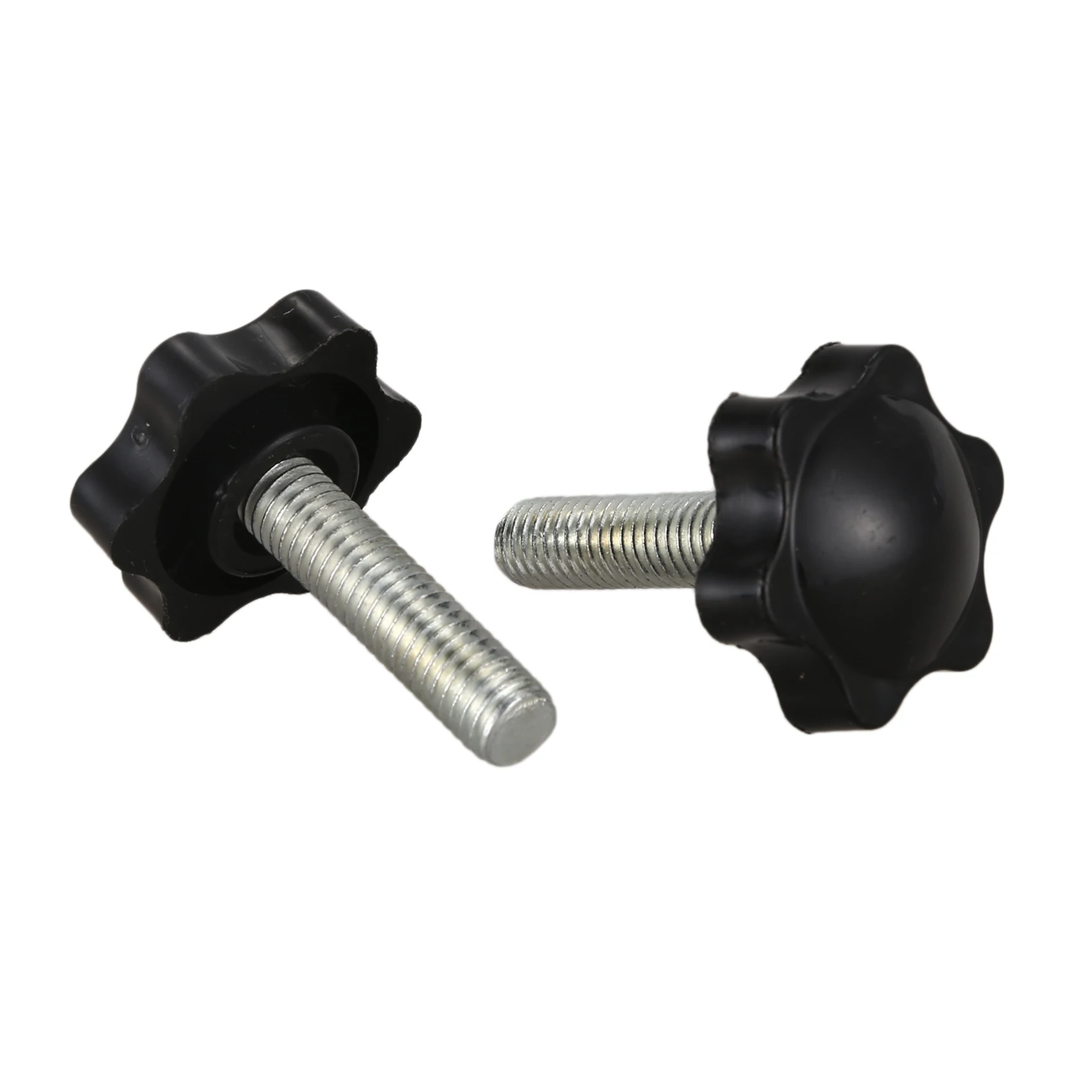 PORK-16 Pcs Black Spare Part M8 X 30Mm Male Threaded Knurled Grip Star Knob