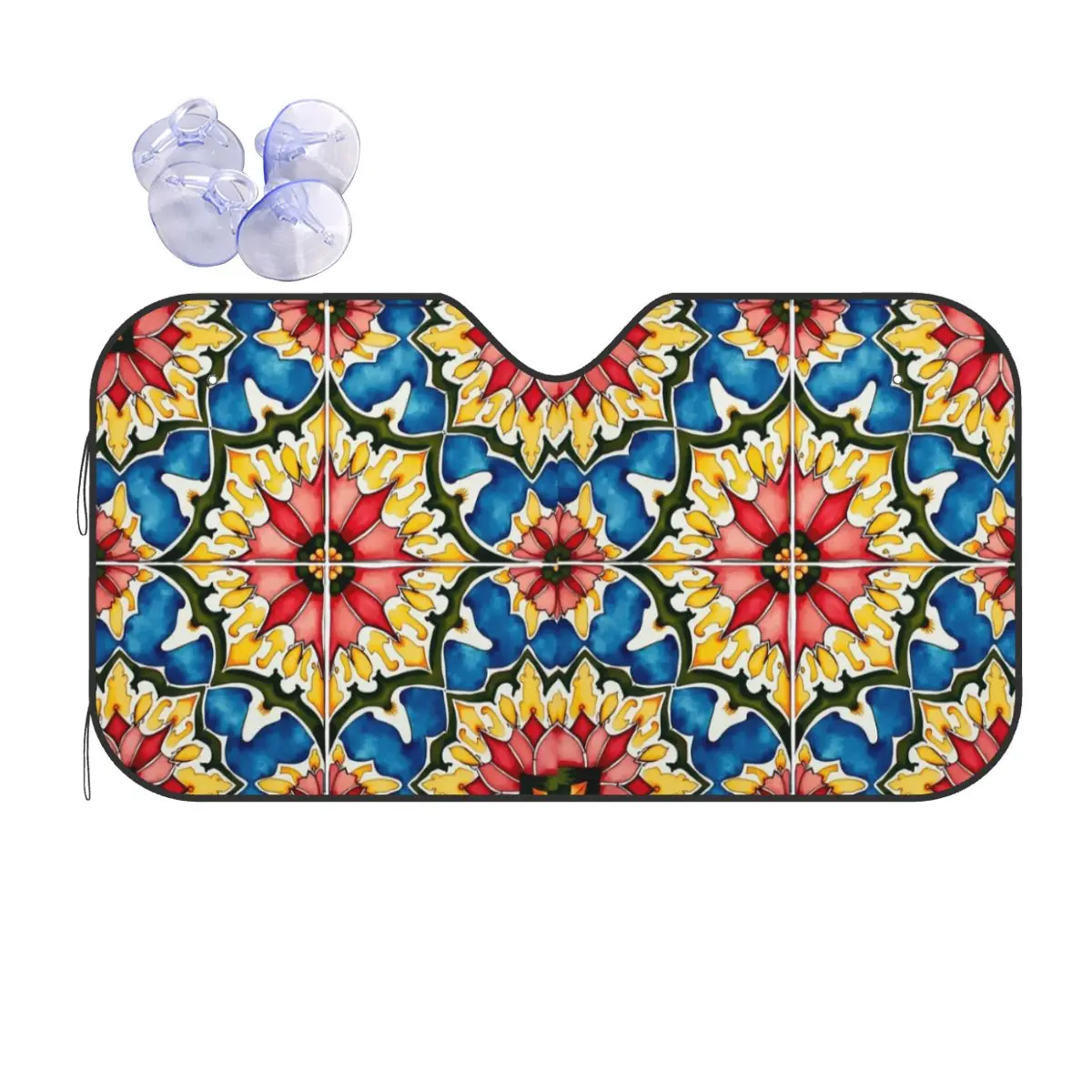 

Mediterranean,colorful,vibrant,mosaic Tiles Art 1 Sunshade Windscreen Car Front Windshield Window Sun Visor Accessories Covers