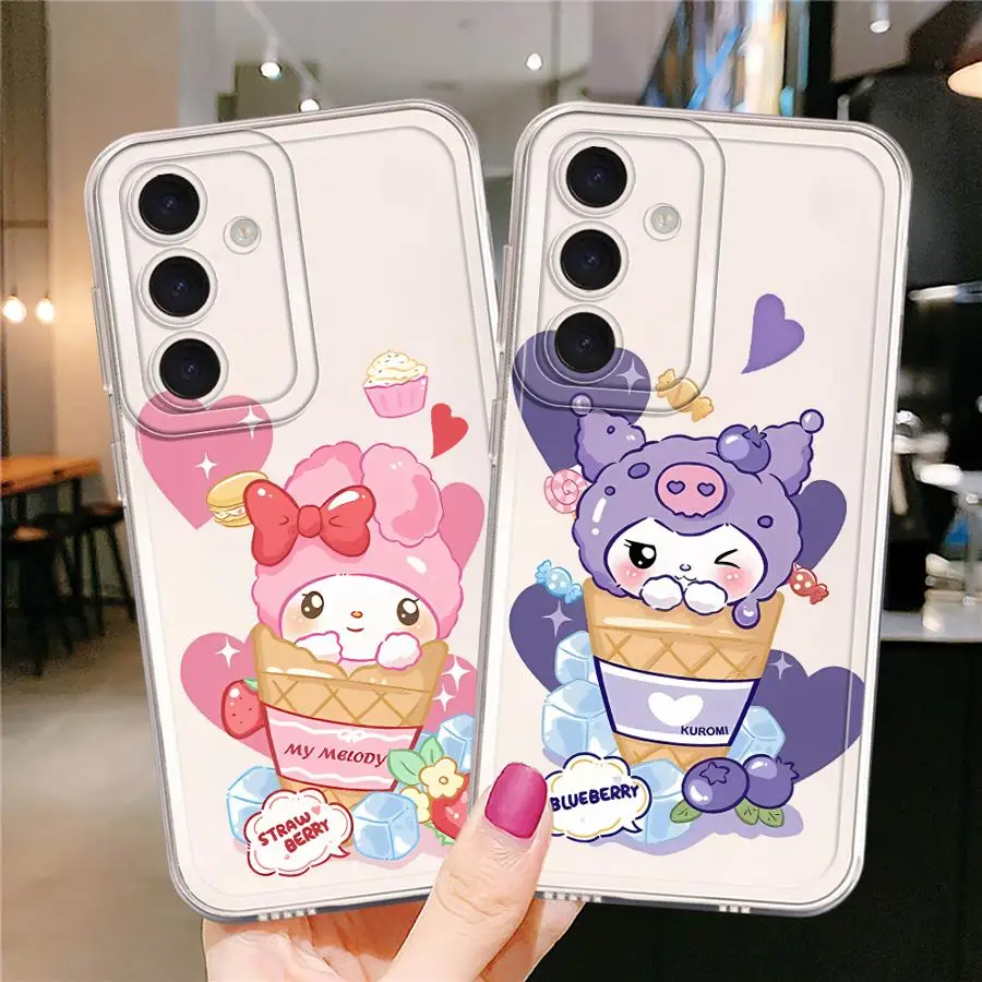 

Чехол для Samsung Galaxy A12 A35 A15 A16 A14 A25 A13 A22 A35 A34 A73 A71 A72 Clear Soft Sanrio Kuromi
