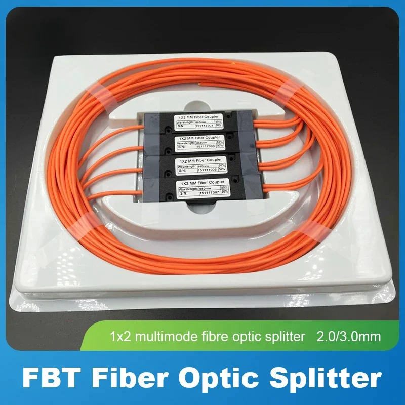 

FBT Multimode Fiber Splitter, 1 Piece, 850/1300nm, 50/50, Coupler Interface, 1x2 88/5,000