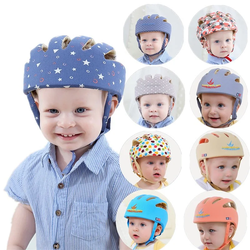 Baby Protective Helmet Boys Girls Baby Hats Cotton Mesh Soft Adjustable Head Protection Children's Caps For Learn To Walk