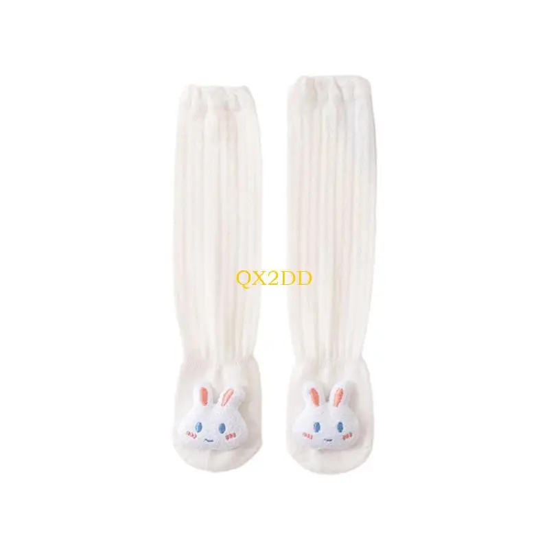 

QX2D Combed Cotton Knee Length Socks Children's Thin Stretch Spring Summer Comfort
