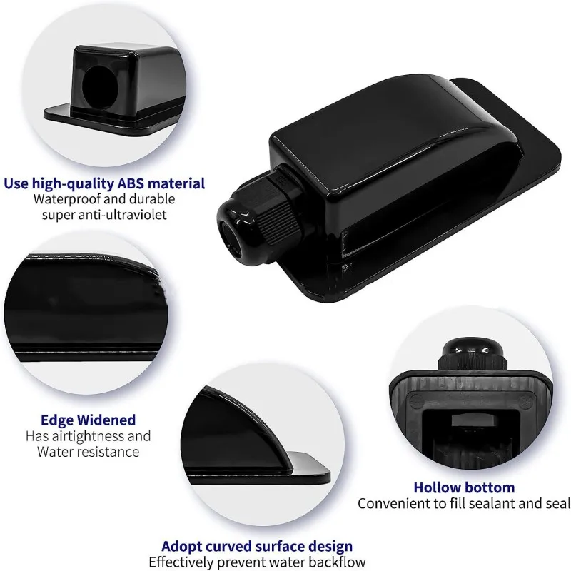 Caravan Solar Car Junction Box Cable Entry Gland Box Roof Wire Entry Cable Connector Holder for RV Yacht Motorhomes