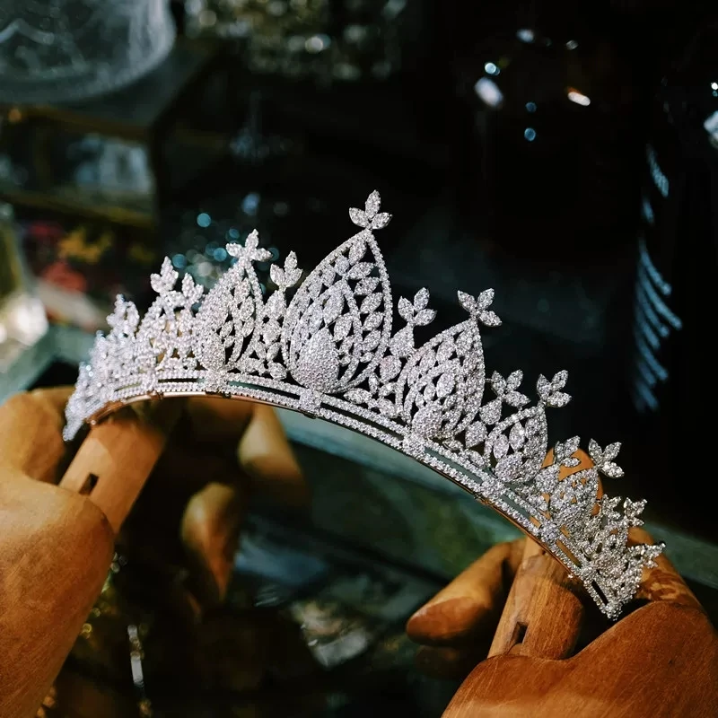 

Винтажная европейская корона с кубическим цирконием для принцесс, свадебные и праздничные головные уборы, тиары для невест, аксессуары для волос