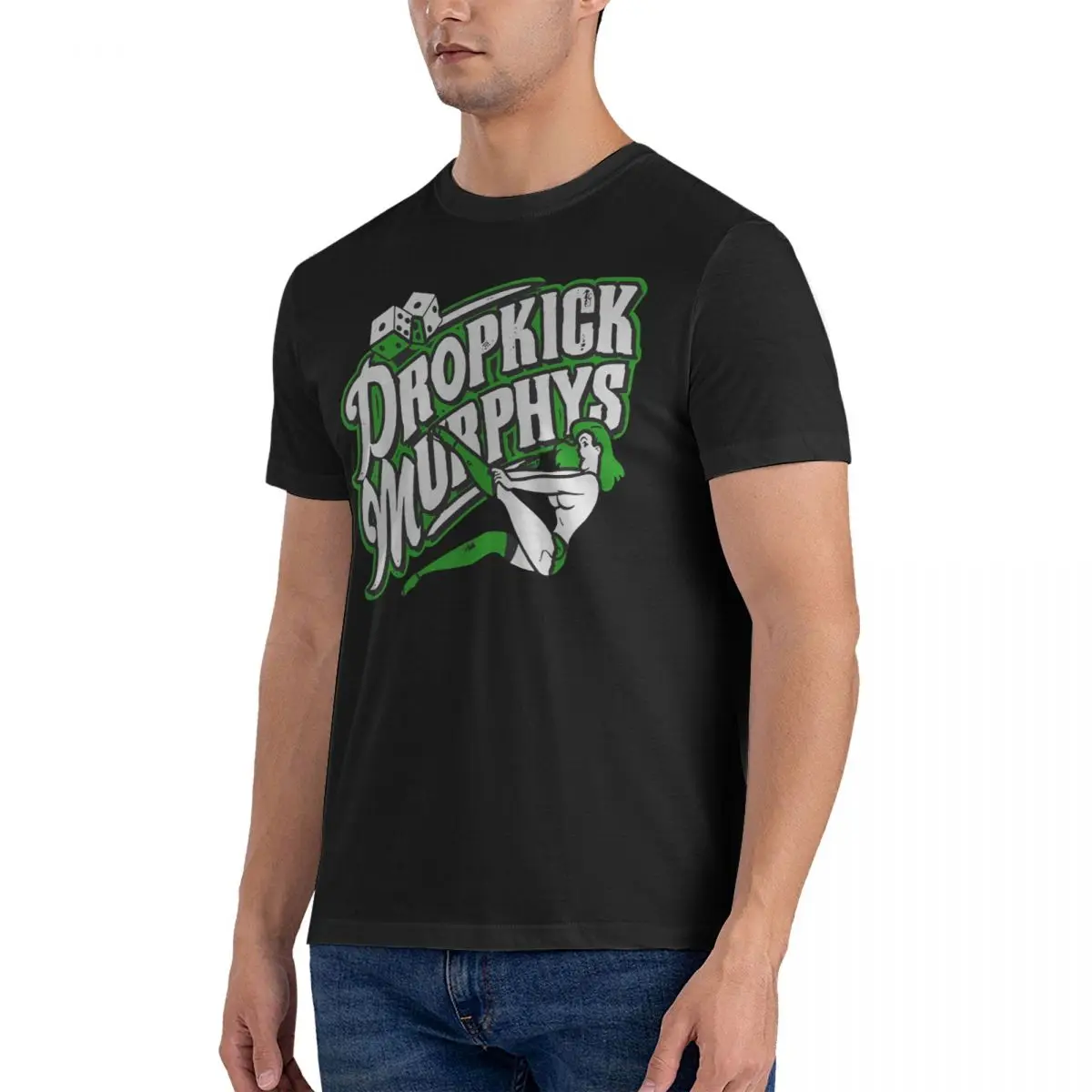 Men T-Shirts Text Logo Leisure Pure Cotton Tee Shirt Short Sleeve Dropkick Murphys T Shirts Round Neck Clothes Graphic Printed