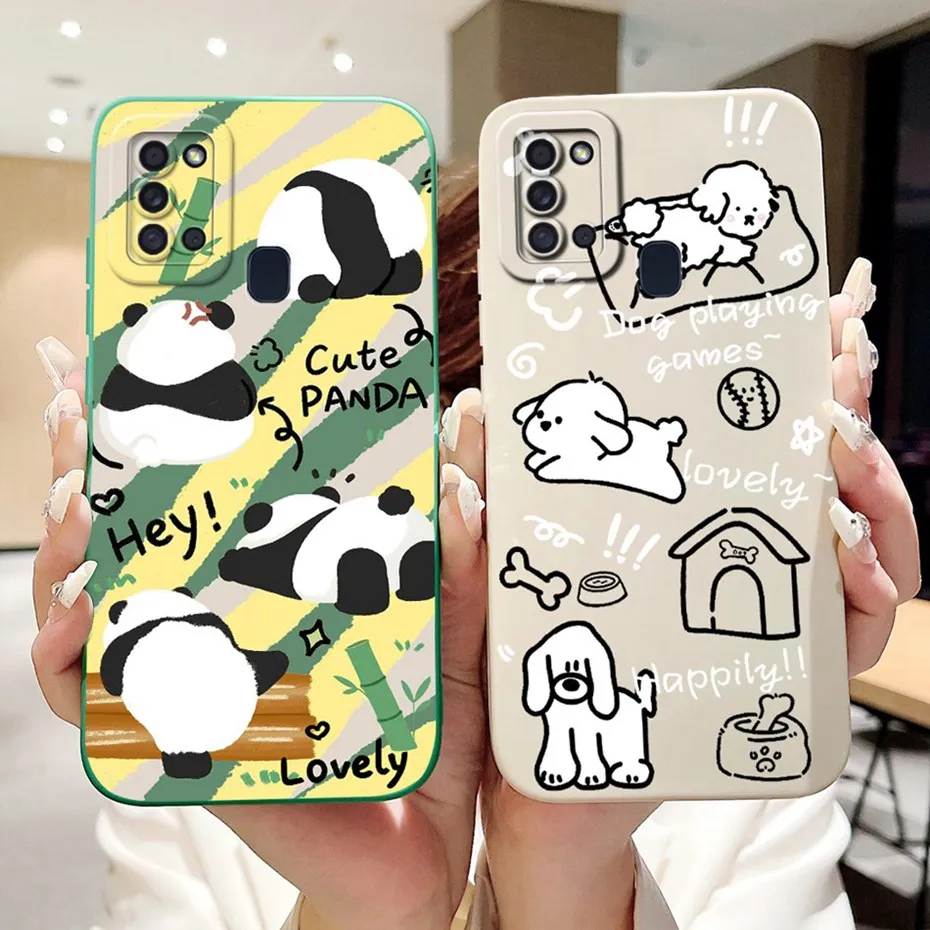 Lens Protective Case For Samsung Galaxy A21s Fashion Printing Soft Silicone Back Cover For Samsung A21S SM-A217F Phone Cases