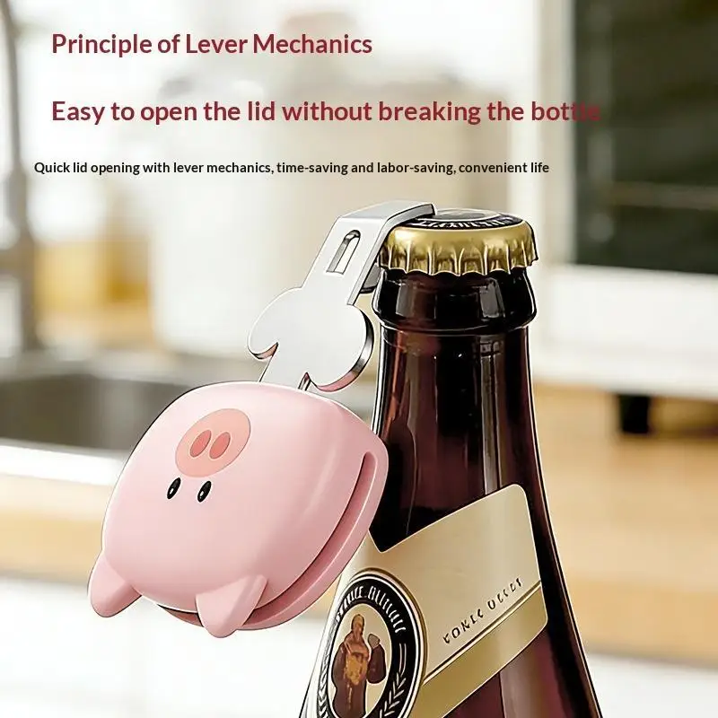 1pc Oral Liquid Bottle Opener Multifunctional Cap Opener Portable Screwdriver Adorable Animal Prints Bottle Opener