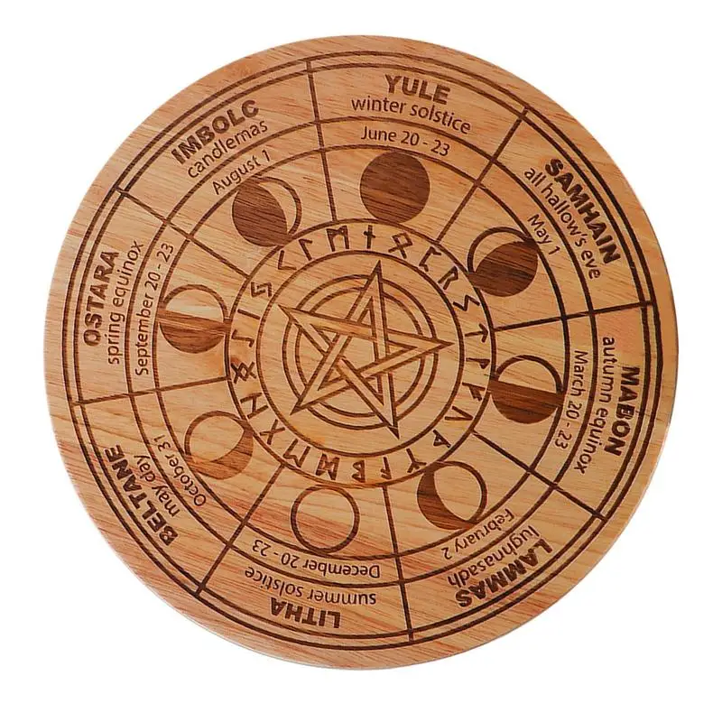 

Wooden Pendulum Round Star Wooden Pendulum Board Metaphysical Message Board Dowsing Divination Board Altar Supplies For Witch