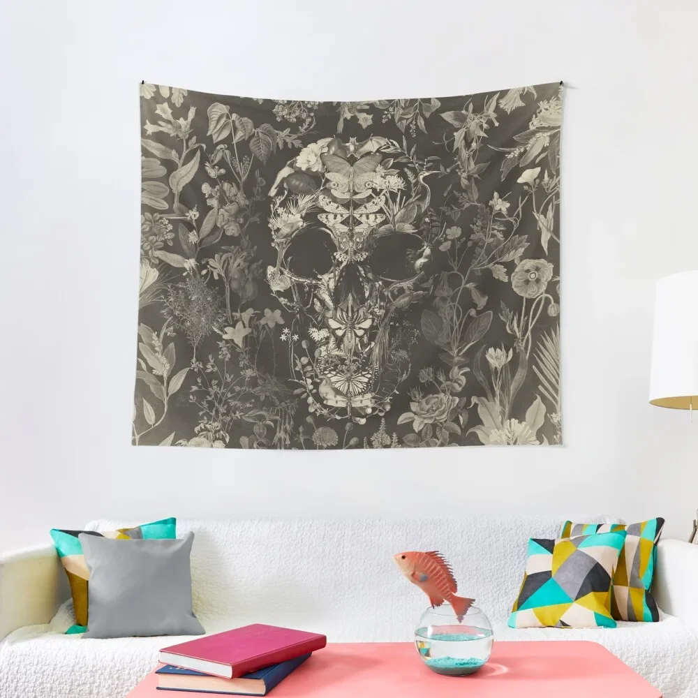 

Papillon Skull Old Plate Tapestry Room Decorating Aesthetic Funny Room Decor Korean Style Things To The Room Tapestry