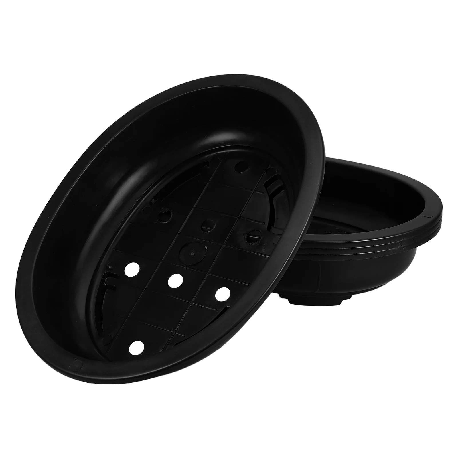 

4Pcs Large Bonsai Flowerpot Oval Plastic Planter for Balcony Garden Office Decor Reusable Gardening Container Household Plant