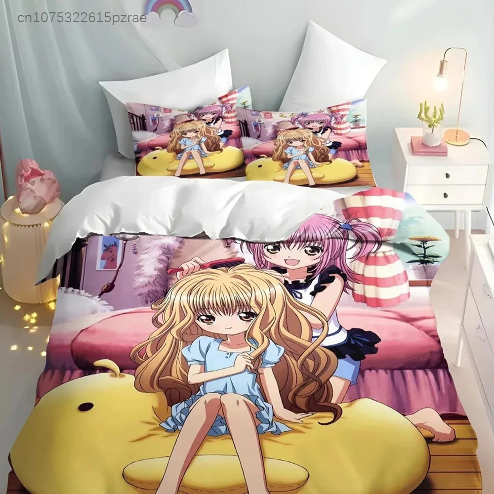 Top Cartoon Shugo Chara Duvet Cover Set For Children Hinamori Amu Cute Polyester Soft Breathable Comforter Animation Bedding Set