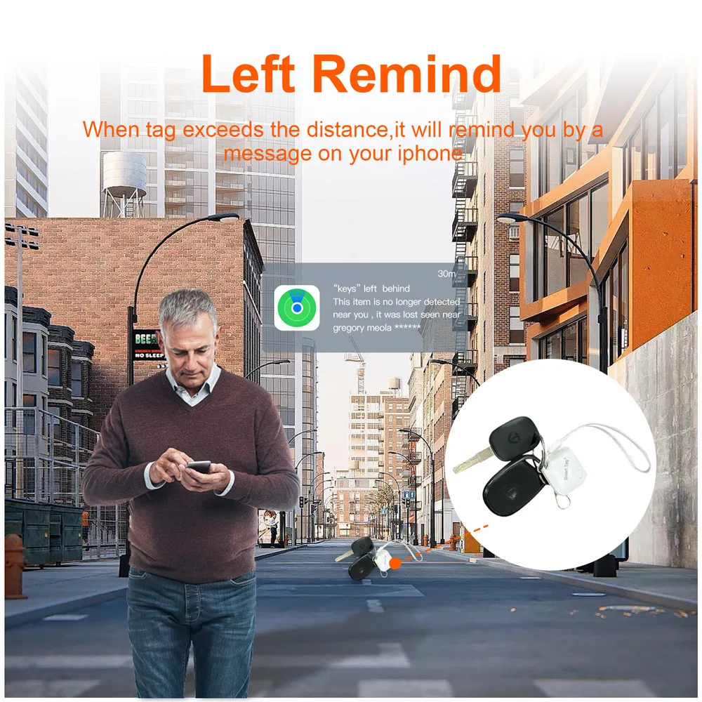 Rastreador de alarma inteligente con Bluetooth, dispositivo antipérdida, compatible con Find My APP, localizador de reemplazo de etiquetas de