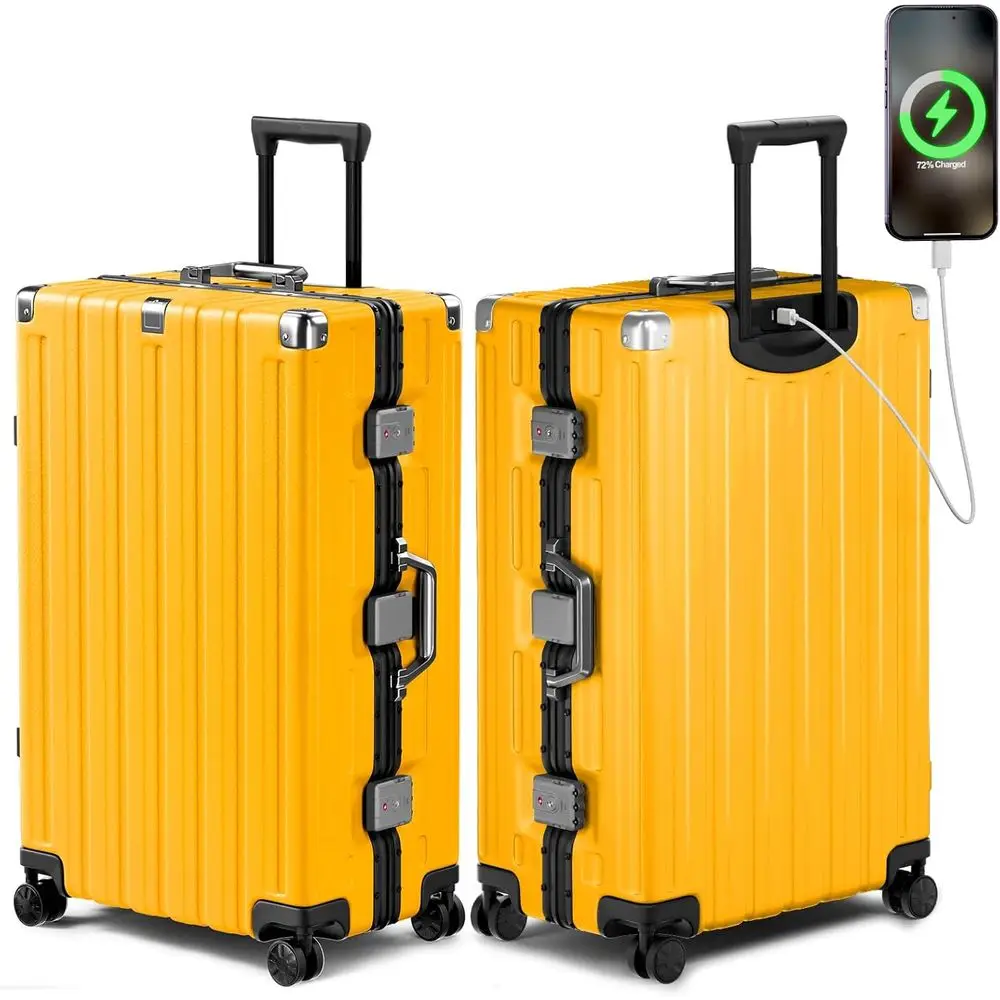 

Large 28 Inch Spinner Suitcase with USB Port and TSA Lock (1 Piece)