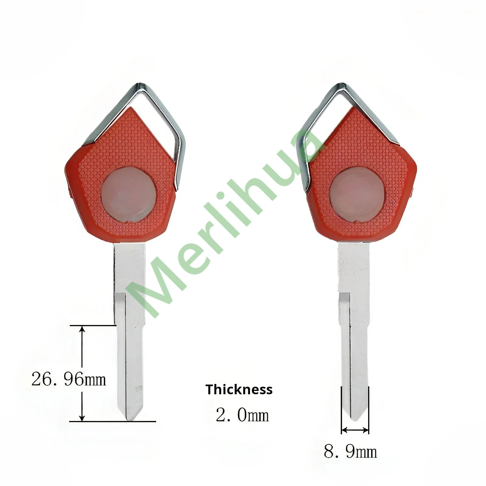motorcycle key, suitable for: Kawasaki H2 H2R Z800 Z900 Z1000 ZX6R ZX10R motorcycle key embryo(Can install chips)