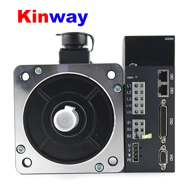 Kinway Nema51 130mm 130ST-M10010 17 bit absoluted encoder 10N.M 1000rpm Servo motor driver kit for CNC machine